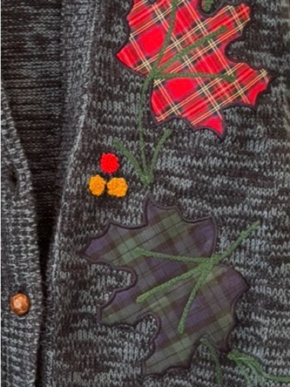 Vintage Cricket Lane Plaid Leaf Fall Sweater Vest - Picture 7 of 7
